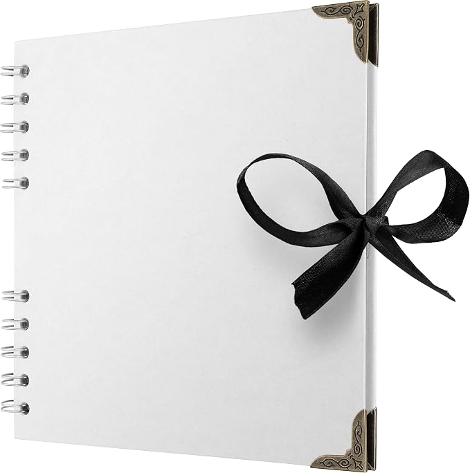 Bstorify Square Scrapbook Photo Albums 36 Pages White Thick Paper, Metal Corners by Bstorify