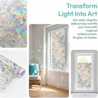 Rainbow Window Film, Static Cling Decorative Window Sticker, Non-Adhesive - Image 4