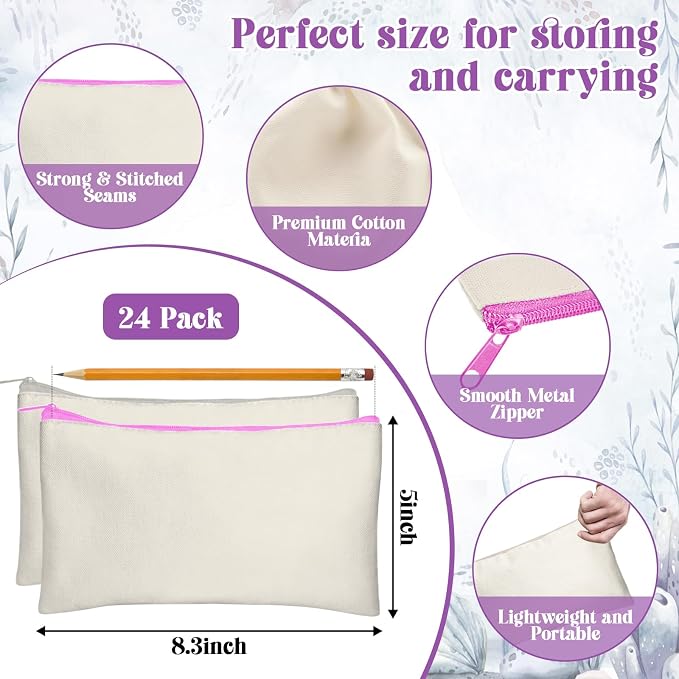 Legigo Blank Canvas Bag Zipper Pouch Makeup Bags Bulk - Image 2