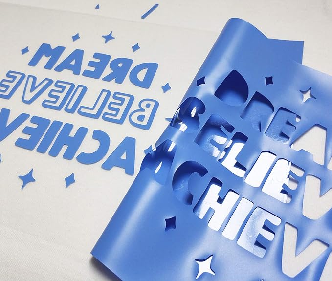 guangyintong Heat Transfer Vinyl Sky Blue HTV Rolls, Glossy Surface Sky Blue - Image 4