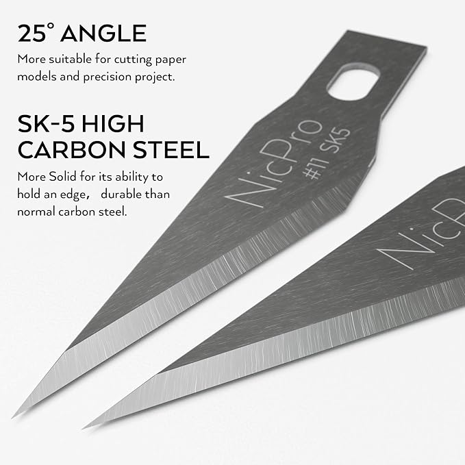 Nicpro 120 PCS Hobby Blades Set SK-5, Utility #11 Art Blades Refill Cutting Tool - Image 4