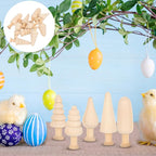 jojofuny Unfinished Wooden Tree Toys 10Pcs Set Small 2.34In DIY Painting Craft - Image 8