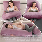 U-Shaped Pregnancy Pillow for Sleeping, Full Body Support for Back, HIPS & - Image 6