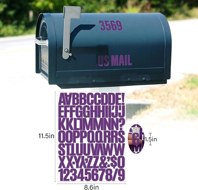 Letter Stickers, Mailbox Numbers, 1.5 Inch Waterproof Vinyl Alphabet | 1 1/2 - Image 2