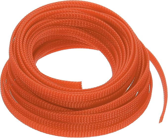 uxcell PET Expandable Sleeving 25ft 1/4" Orange Cable Management Sleeve Cord by uxcell