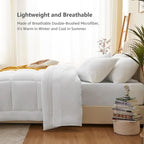 CozyLux Twin XL Comforter Set White, 5 Pieces Twin Extra Long Bed in a Bag - Image 3