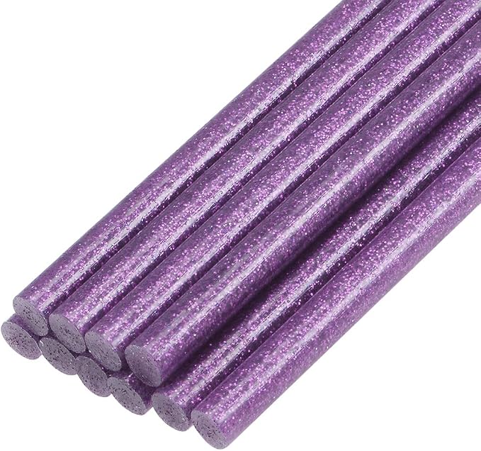 uxcell Mini Hot Glue Sticks for Glue Gun 0.27-inch x 4-inch Purple Glitter 10pcs by uxcell