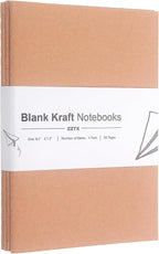 ZZTX 4 Pack Blank Kraft Notebooks A5, 36 Pages, 8.3 X 5.5 Inch | Kraft cover - Image 7