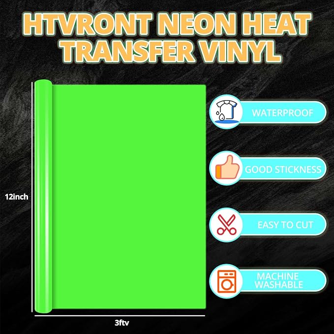 HTVRONT Neon Heat Transfer Vinyl Bundle - Image 2