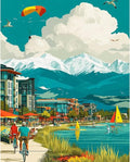 Paint by Numbers Kit for Adults, Mountain Lake DIY Painting Kit, 16x20 Inch | by CytheronDIYKit