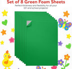 Self-Adhesive EVA Foam Sheets for Crafts – 2mm Thickness 8 Green Sheets - Image 3