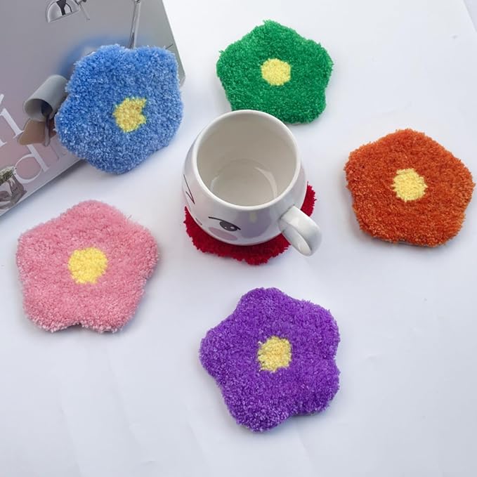 Avtytsda 6PCS Punch Needle Coaster Kit, Easy Punch Needle DIY Embroidery Set - Image 6