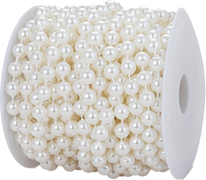 8mm Crafts Faux Pearl Beads Garland Pearl Bead Roll Strand of Pearls to by YoungJewl