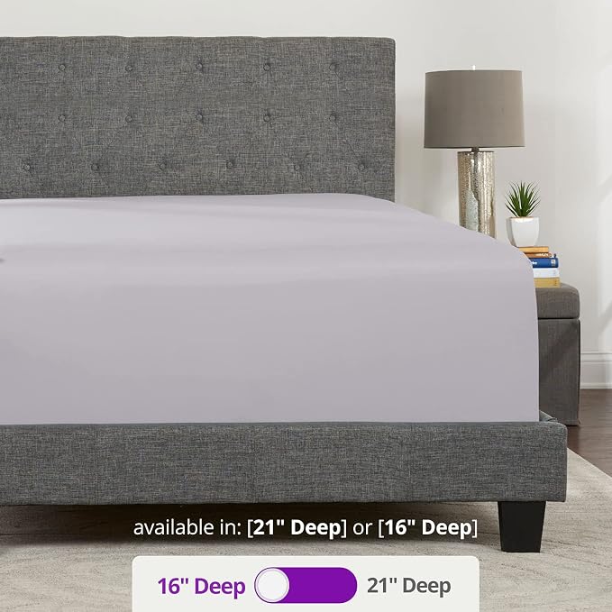 Real 16" Fitted Bed Sheets Deep Pocket Full Size, Fit 14"18" Mattresses & - Image 3