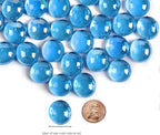 0.5 lb Light Blue Glass Beads for Vases, Glass Pebbles, Flat Marbles Stones for - Image 2