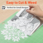 TECKWRAP Heat Transfer Vinyl for T-Shirts, Metallic Silver | Easy Weed HTV Vinyl - Image 3