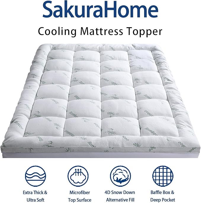Mattress Topper Twin Size, Cooling Extra Thick Breathable Viscose Made from - Image 2