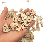 DIYOMR 200Pcs Hollow Wood Pieces Unfinished Wooden Vintage Embellishments - Image 6