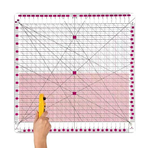 Quilting Rulers 12.5" x 12.5", Slotted Quilting Ruler by Unknown