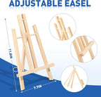 ESRICH 182 Pack Canvas with Easel Set 8 x 10 in Canvas Boards with 11.8 in - Image 3