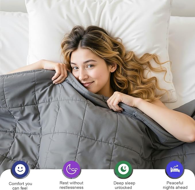 Weighted Blanket 10lbs 48"x72", Cooling Heavy Throw - Image 2