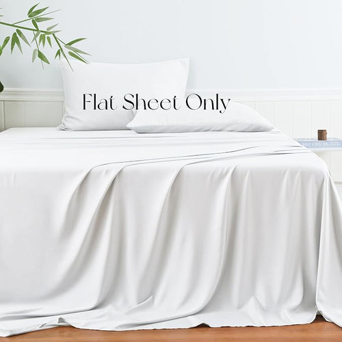 Bamboo Viscose Flat Sheets Only, 400 Thread Count Sateen Weave Twin Size Flat - Image 2
