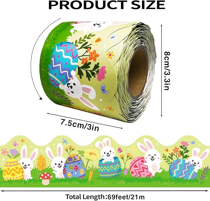 69 Feet Easter Bunny Egg Bulletin Board Borders - Image 2