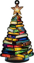 Sensemory Book Christmas Ornament 2025 Faux Stained Glass, Tree Decor Ornaments by Sensemory
