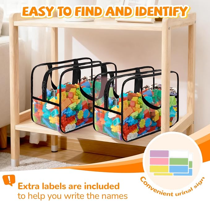 8 Packs Black Widen X-Large Toy Storage Bags 12.6×9.25×6.9In - Image 5