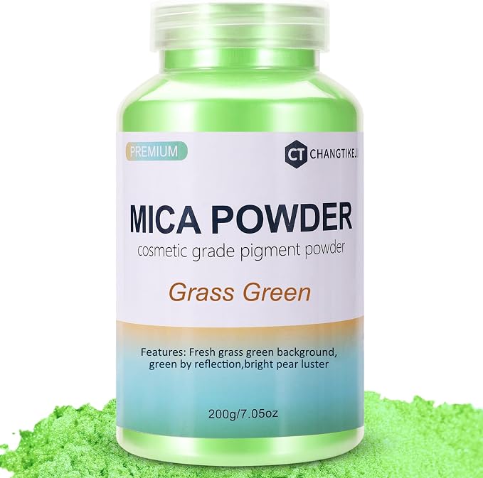 Mica Powder, 7.05OZ（200g）, Grass Green Mica Powder Pigment by CHANGTIKEJIWelcomeYouOrder