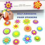 340PCS Foam Flower Stickers, Spring Theme Puffy Shapes Materials | - Image 5