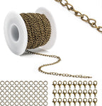 Lemonkey 33 Feet Metal Bronze Necklace Chains Curb Links Chains Bulk by Lemonkey