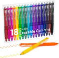 Lineon Erasable Gel Pens, 18 Colors Retractable Fine Point Erasable Pens Clicker by ShuttleArt