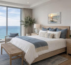 LRTNMTJ Beach Window Sunset Canvas Wall Art Fake Window Ocean Coastal Wall - Image 3