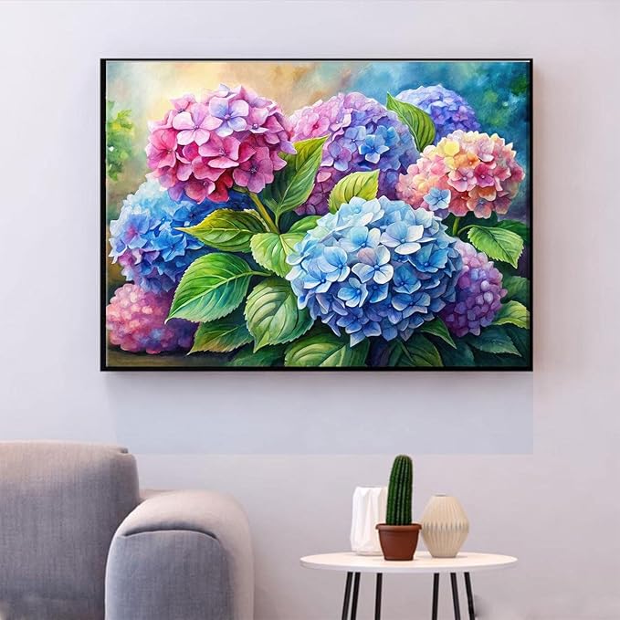 EIBEILI Diamond Art Kits for Adults-Hydrangea Flowers Diamond Painting Kits | - Image 3