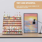 Extra Large Wooden 9-Tiers 99 Bottles' Capacity Wooden Paint Organizer & Paint - Image 7