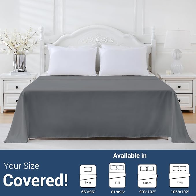 Full Flat Sheet Only, 1 Pack Top Bed Sheets, Soft Breathable Brushed Microfiber - Image 5