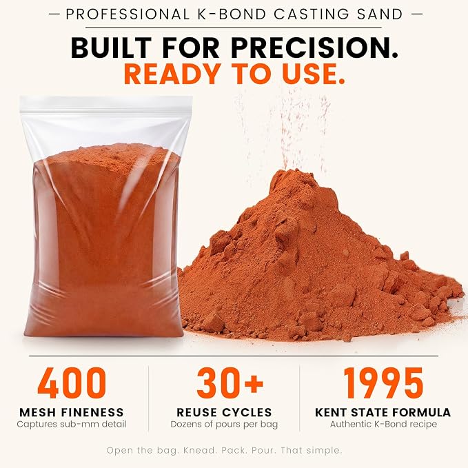 MELTORA 6.5 lb Oil-Bonded K-Bond Pre-Mixed Casting Sand, Fine 400 Mesh Foundry - Image 2