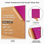 1/8 Thick 8 x 8 inch Translucent Acrylic Sheets - Image 2