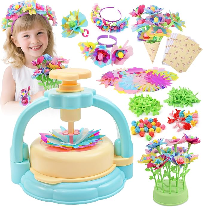 Flower Craft Kit for Kids Ages 4-8 – DIY Fabric Bouquet Toy for Girls and Boys by GILI
