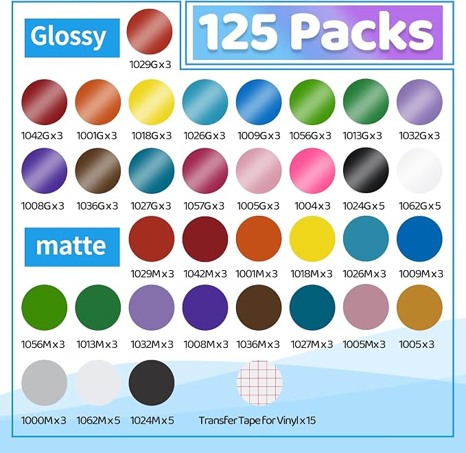 Lya Vinyl 125 Pack Permanent Vinyl, Permanent Outdoor Vinyl - Image 2