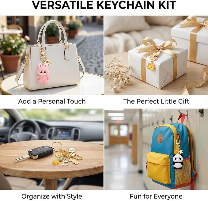 Key Chain Keychain Making Kit Accessories 540pcs Gold and Silver Bag Charm Clip - Image 2