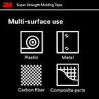 3M Super Strength Molding Tape 03616, 7/8 in x 15 ft Each, Heavy Duty - Image 9