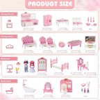 Princess Dollhouse Furniture Set, 48 Piece Luxury Miniature Accessories - Image 2
