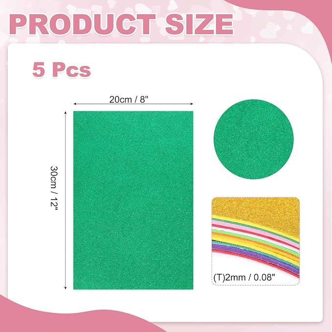 MECCANIXITY 5 Sheets Dark Green Shiny Foam Sheets - Image 2