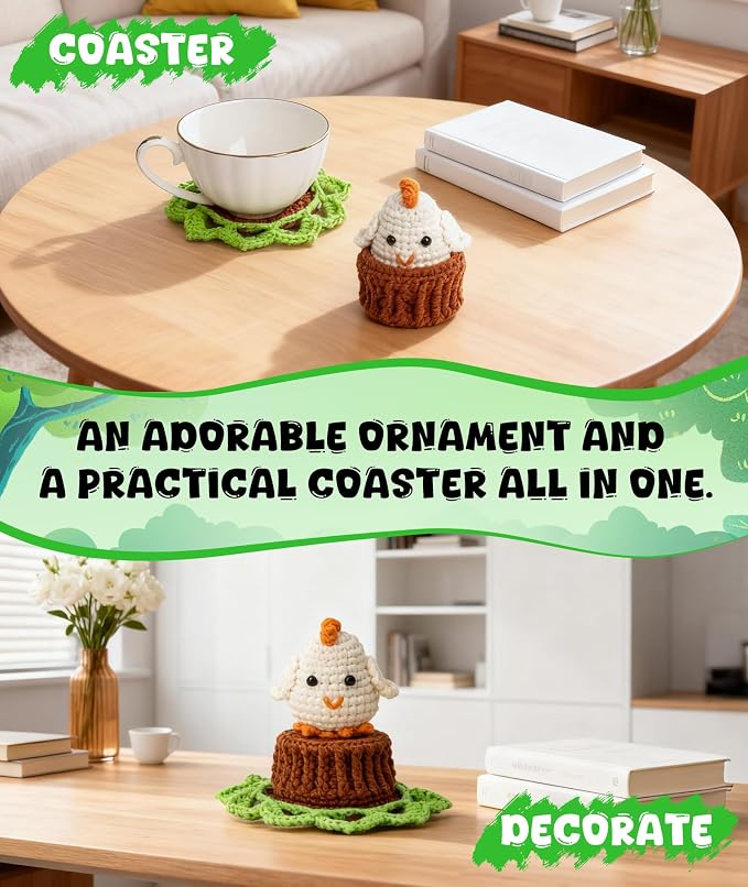 Totiro Crochet Kit for Beginners, Chicken Amigurumi Starter Kit, Easy DIY Craft - Image 6
