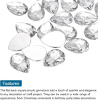 MECCANIXITY 50PCS Flat Back Acrylic Teardrop Gems 13x18mm Artificial Rhinestones - Image 4