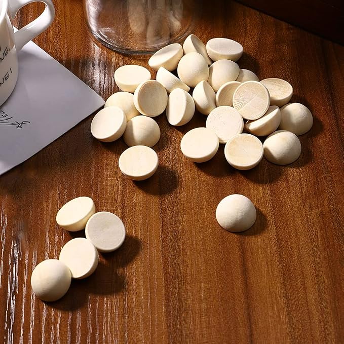 100pcs Half Wood Balls Unfinished Natural Half Ball Split Wood Balls - Image 3