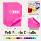 Hot Pink Soft Felt Sheets for Crafts, 1.6mm Thick, Kids' Crafts, DIY Projects - Image 2