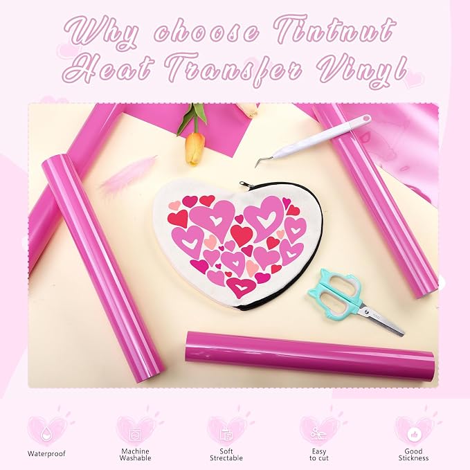 Tintnut Pink Frosting Heat Transfer Vinyl, easy cut & weed, stretch washable - Image 3